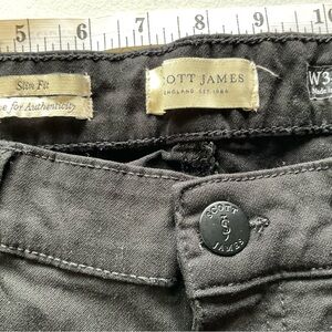 Scott James Slim Fit Black Pants 34W | Modern Casual Dress Jeans